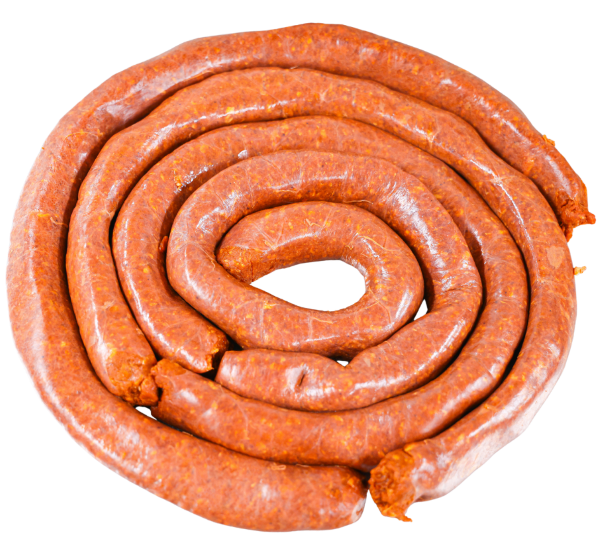 Chorizo curled up in a big circle